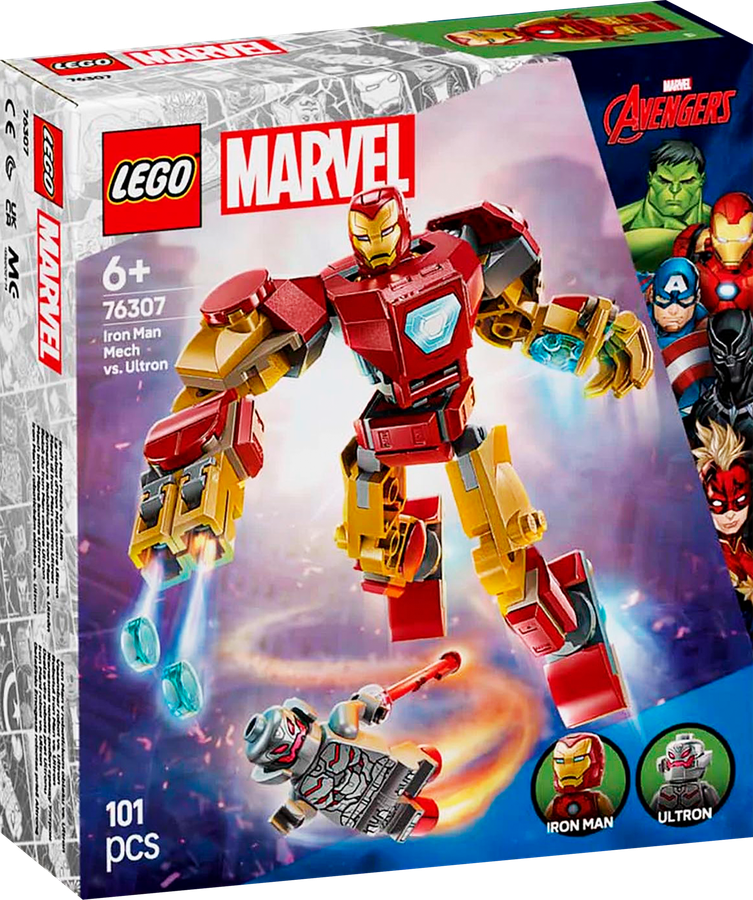 Конструктор LEGO Marvel Робот Железного человека против Альтрона, 101 деталь, Арт. 76307, превью