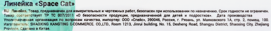 Линейка MESHU Space Cat, 15см, превью