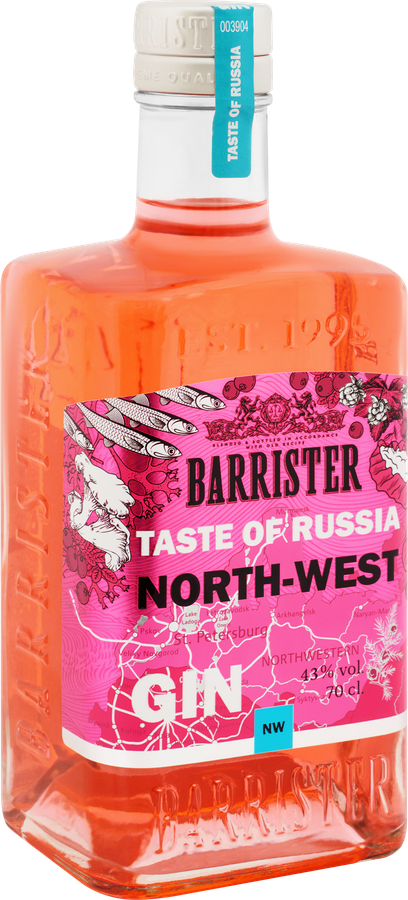 Джин BARRISTER Северо-Запад дистилированный 43%, 0.7л, превью