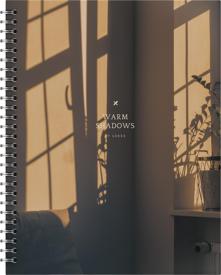 Тетрадь LOREX Warm shadows, 48 листов, А,5 в клетку, на гребне, офсет, эмбоссинг, превью