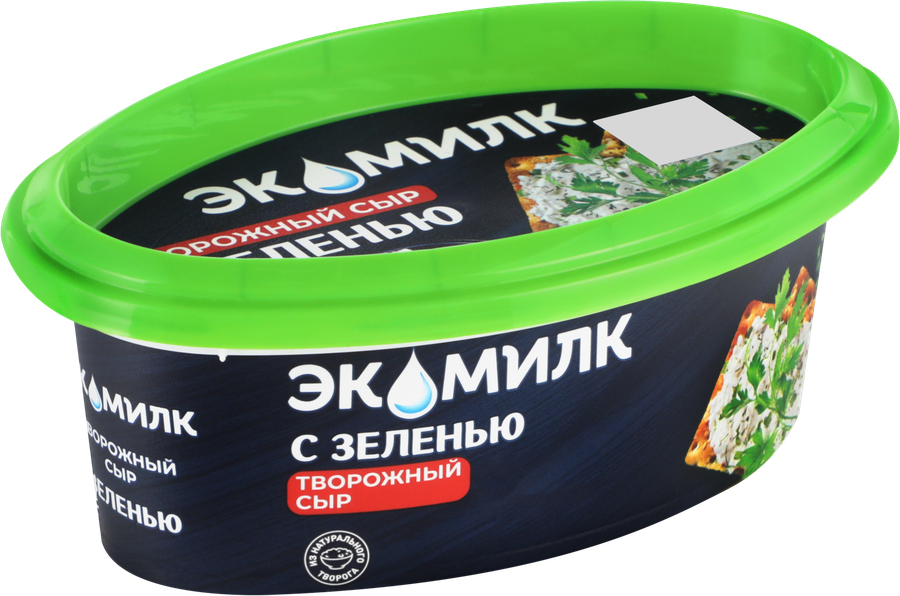Сыр творожный ЭКОМИЛК с зеленью не менее 60%, без змж, 120г, превью