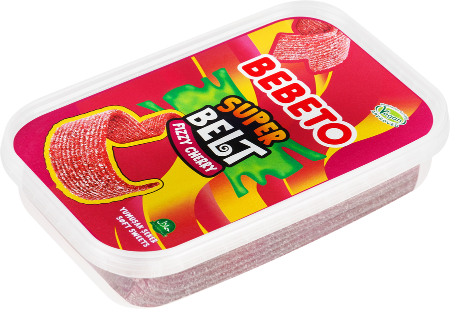 Мармелад жевательный BEBETO Super belt fizzy cherry со вкусом вишни, 400г, предпросмотр