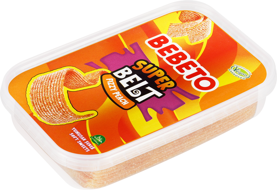 Мармелад жевательный BEBETO Super belt fizzy peach со вкусом персика, 400г, предпросмотр