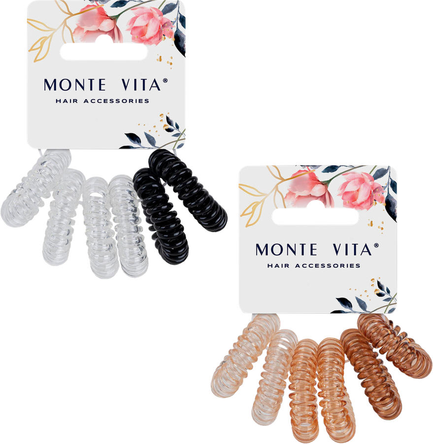Набор резинок для волос MONTE VITA d=3,5см, пружинка, 6шт, предпросмотр