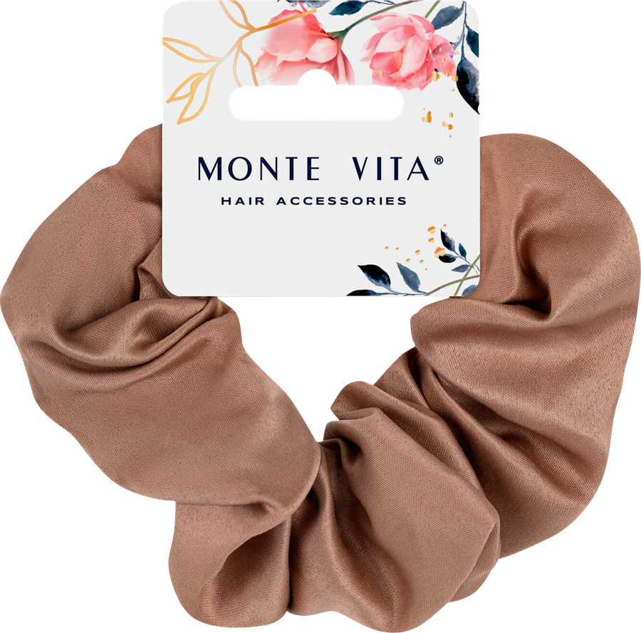Резинка для волос MONTE VITA 5х20см, скранч коричневая, превью