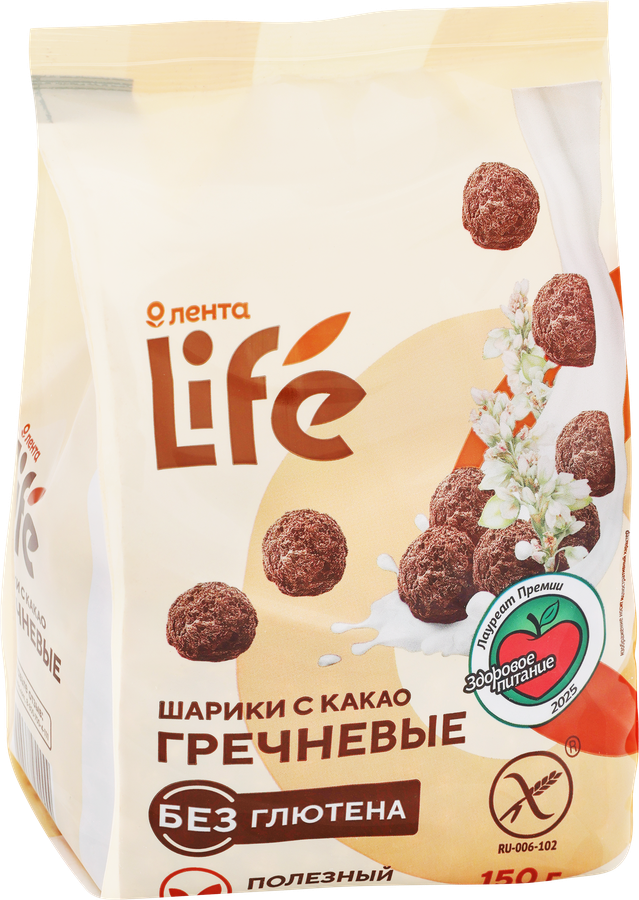 Шарики гречневые ЛЕНТА LIFE с какао, безглютеновые, 150г, предпросмотр