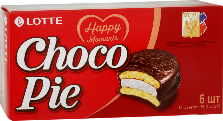 Изделие мучное кондитерское LOTTE Choco Pie, в глазури, 6шт, 168г, предпросмотр